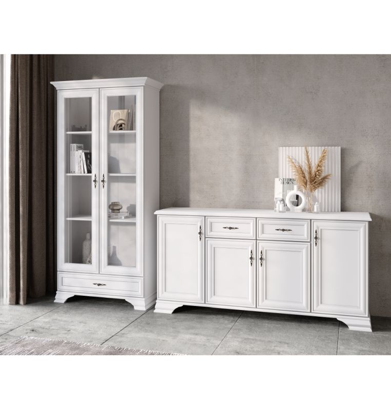 Vitrína, 99cm, alpská biela, KENTAK REG2W1S