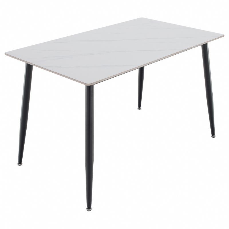 Jedálenský stôl, 121x71cm, keramika, biely, čierny, FLORENC TYP 1