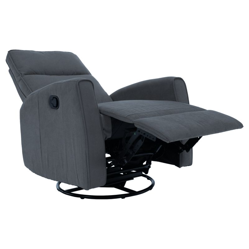 Relaxačné, otočné, polohovacie kreslo, sivá látka, MEKENZI