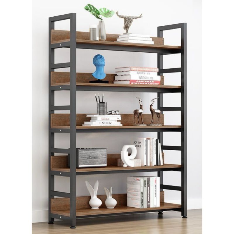 Regál, 80cm, dub tmavý, čierny, JANEL TYP 1