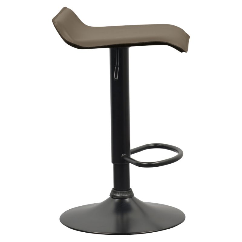 Barová stolička, sivohnedá Taupe ekokoža, noha čierna, BAILI