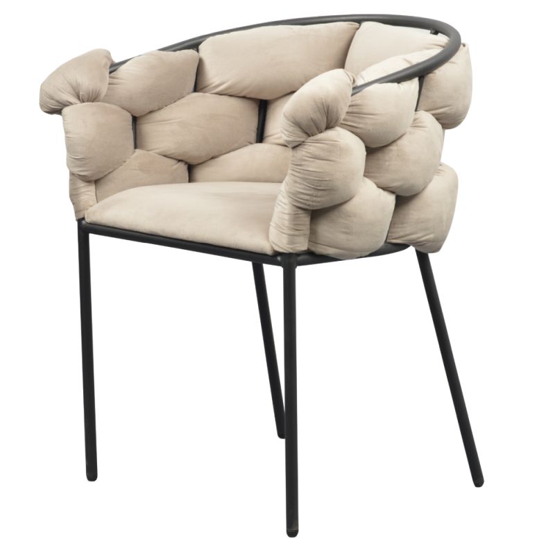 Jedálenské kreslo, sivohnedá Taupe Velvet látka, nohy kov čierny, DOROTA