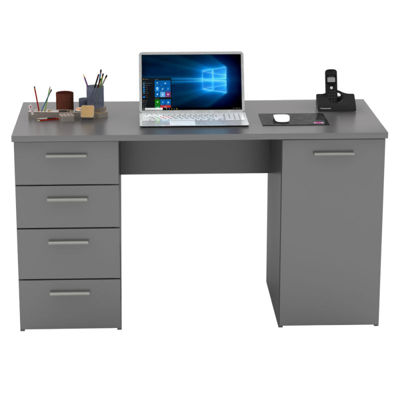 Písací stôl, 137x60cm, grafit, EUSTACH