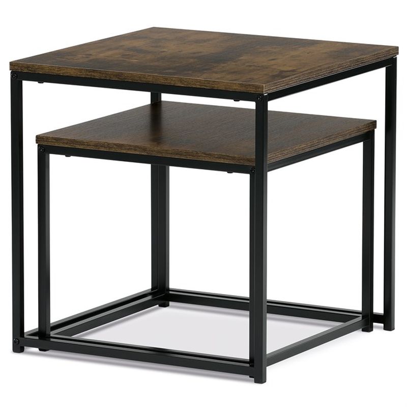 Set 2ks stolíkov 50x50cm, MDF staré drevo, AF-076 OLW