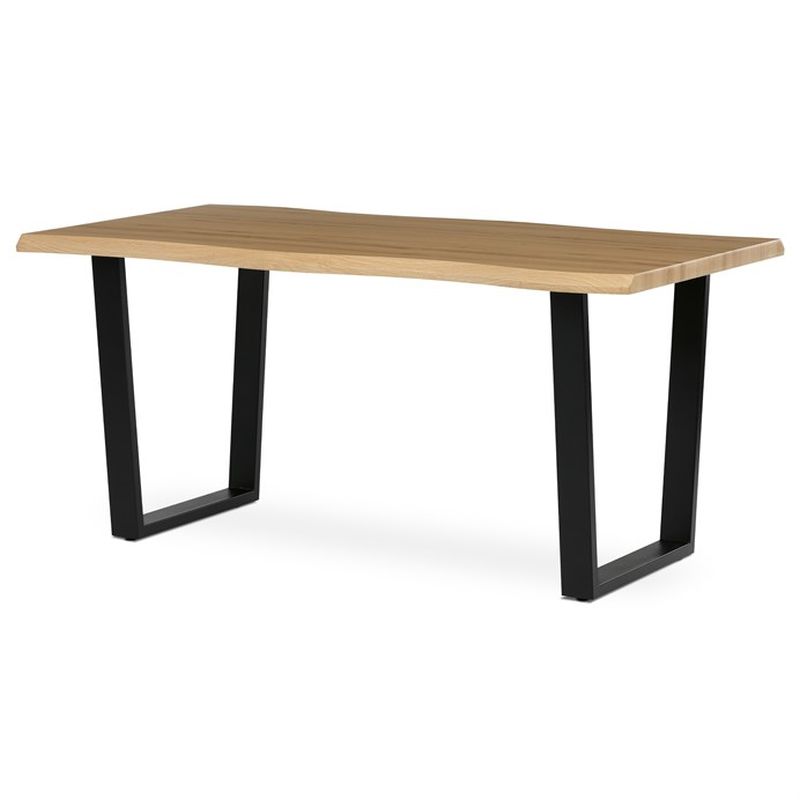Jedálenský stôl 160x90cm, MDF, kov, divoký dub, HT-F4216 OAK