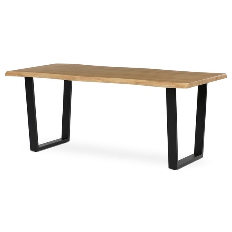 Jedálenský stôl 180x90cm, MDF, kov, divoký dub, HT-F4218 OAK