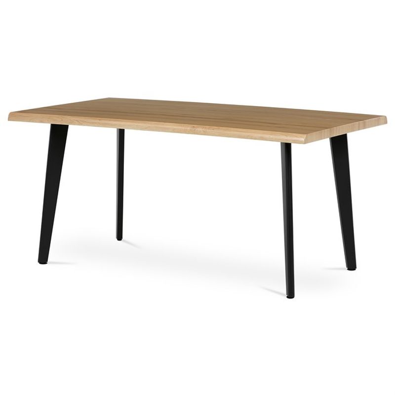 Jedálenský stôl 160x90cm, MDF, kov, divoký dub, HT-F4416 OAK