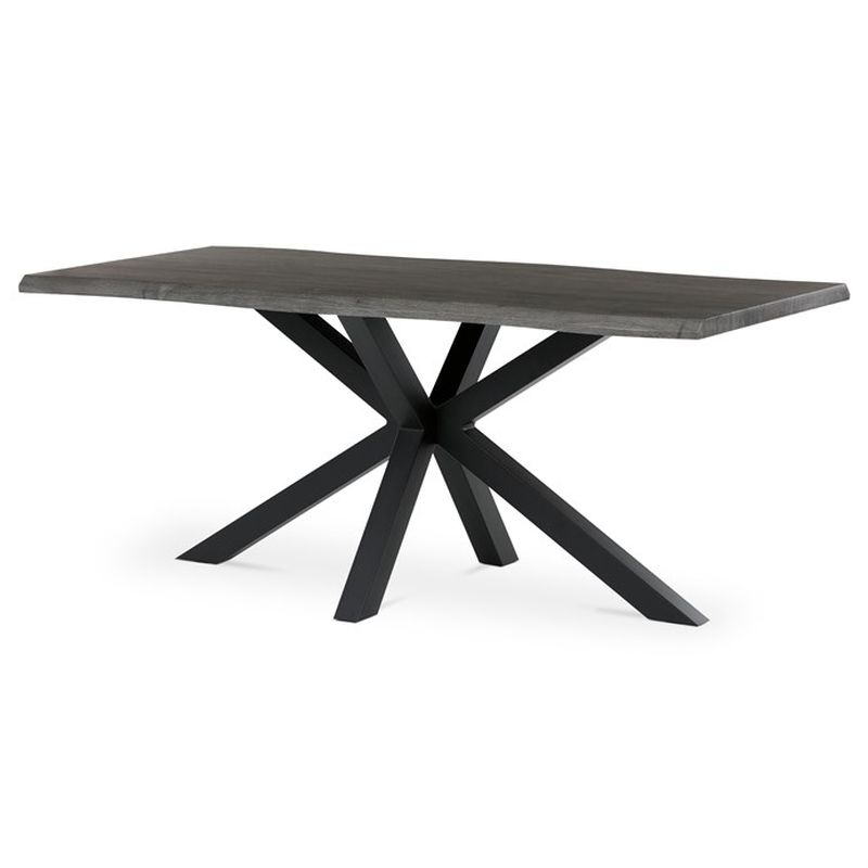 Jedálenský stôl 180x90cm, MDF, kov, sivý dub, HT-F4618 GREY