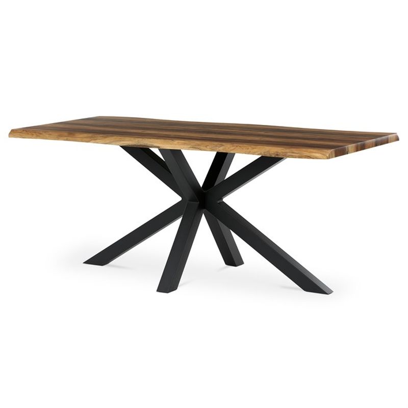 Jedálenský stôl 180x90cm, MDF, kov, staré drevo, HT-F4618 OLW