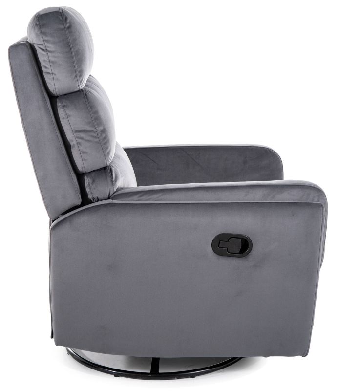 Polohovacie, relaxačné kreslo, sivá látka, Signal, ARGOS VELVET