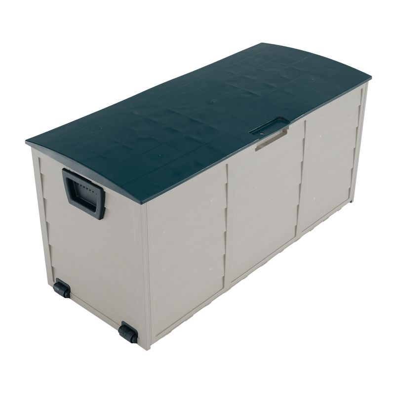 Záhradný, úložný box, plast sivý, zelený, KORTEZ