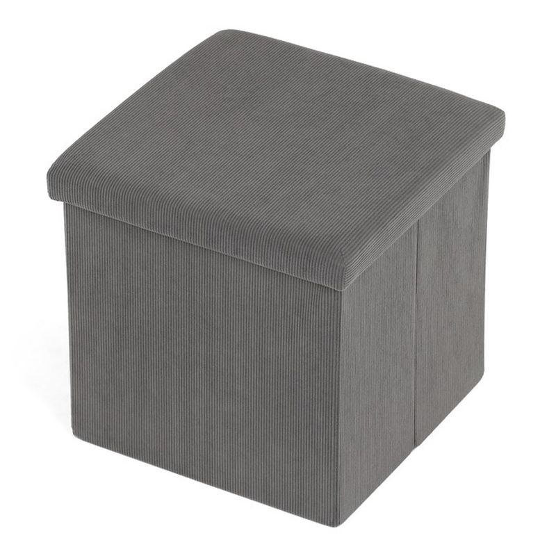 Taburet, 38cm, úložný priestor, sivá látka, TAB-471 GREY6