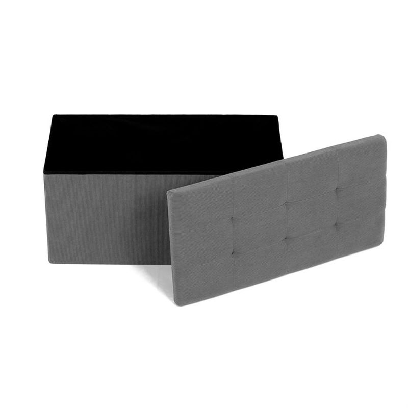 Taburet, 77cm, úložný priestor, látka sivá, TAB-472 GREY6