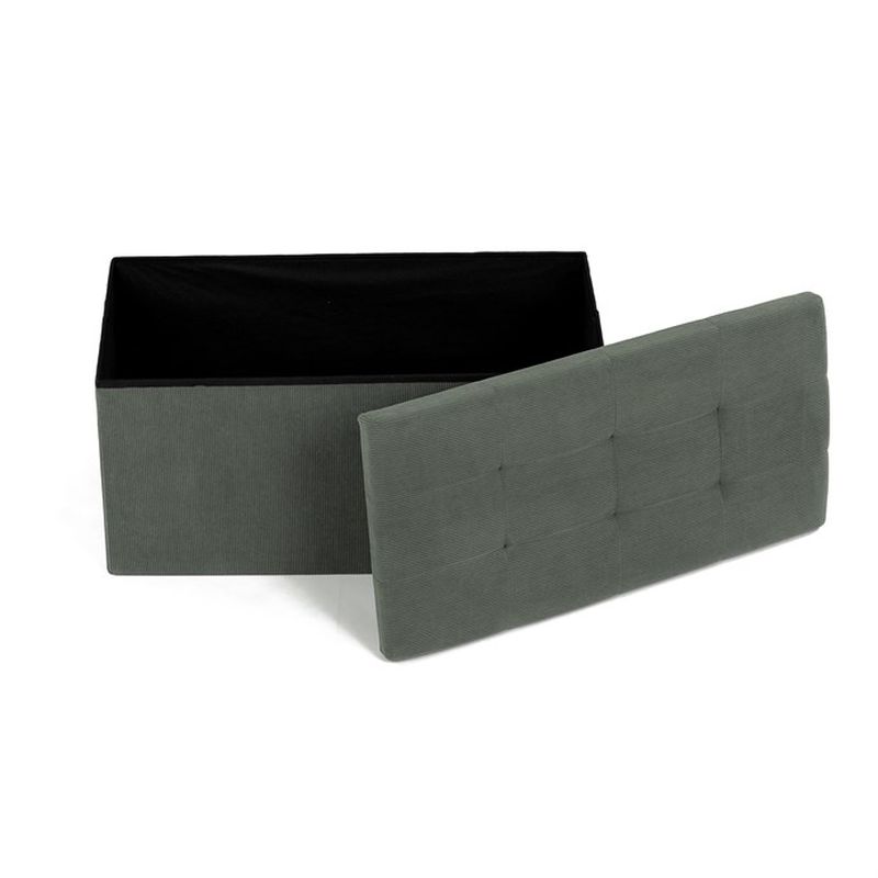 Taburet, 77cm, úložný priestor, látka zelená, TAB-472 GRN6