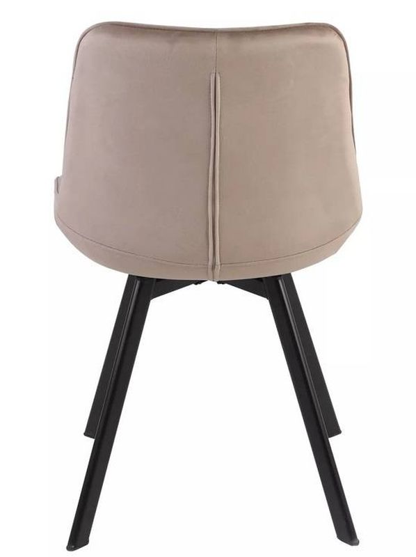Jedálenská stolička, tmavobéžová látka, nohy kov čierny, MONTI VELVET