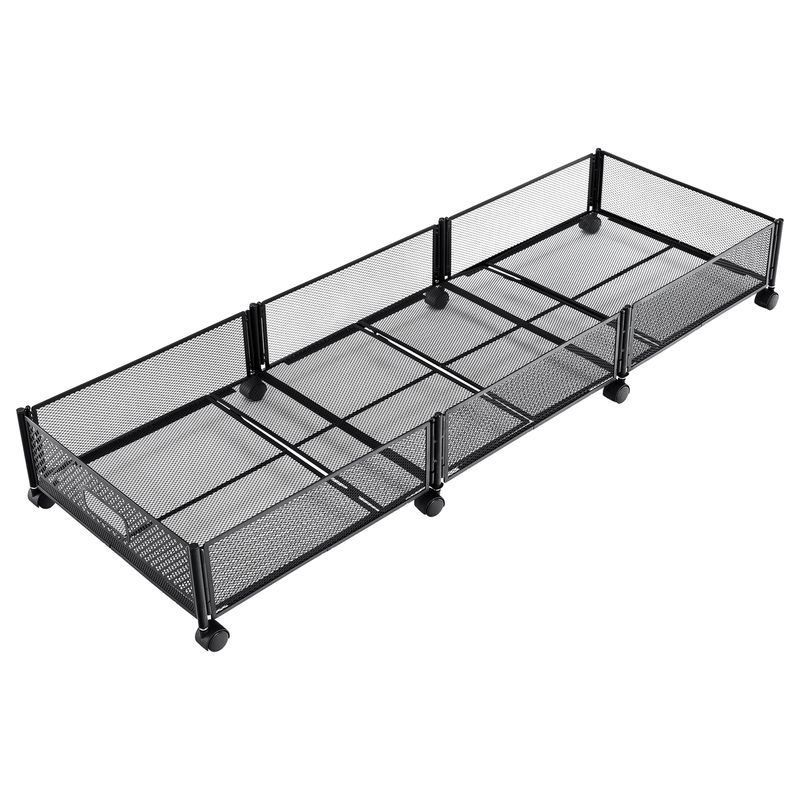 Organizér pod posteľ, 120cm, s kolieskami, čierny, TOMKO TYP 2