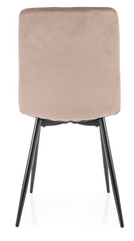 Jedálenská stolička, tmavobéžová látka, nohy kov čierny, DAREN VELVET
