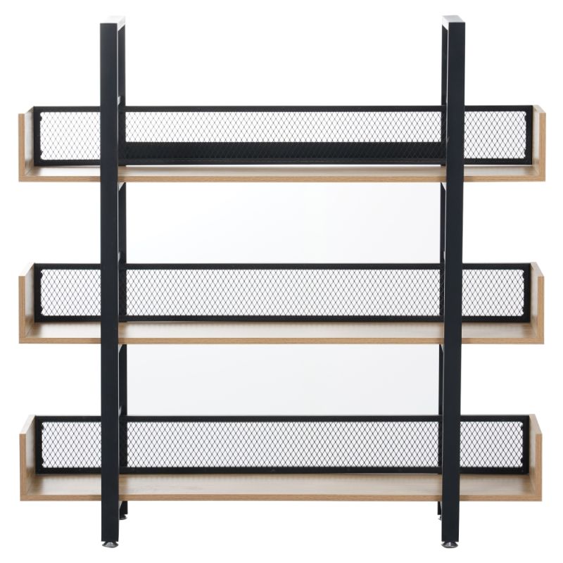 Regál, 120cm, 3-policový, dub, čierny, KILIS NEW TYP 1