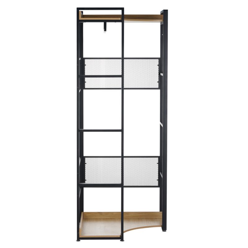 Regál, 80cm, rohový, dub, čierny, KILOS NEW TYP 4