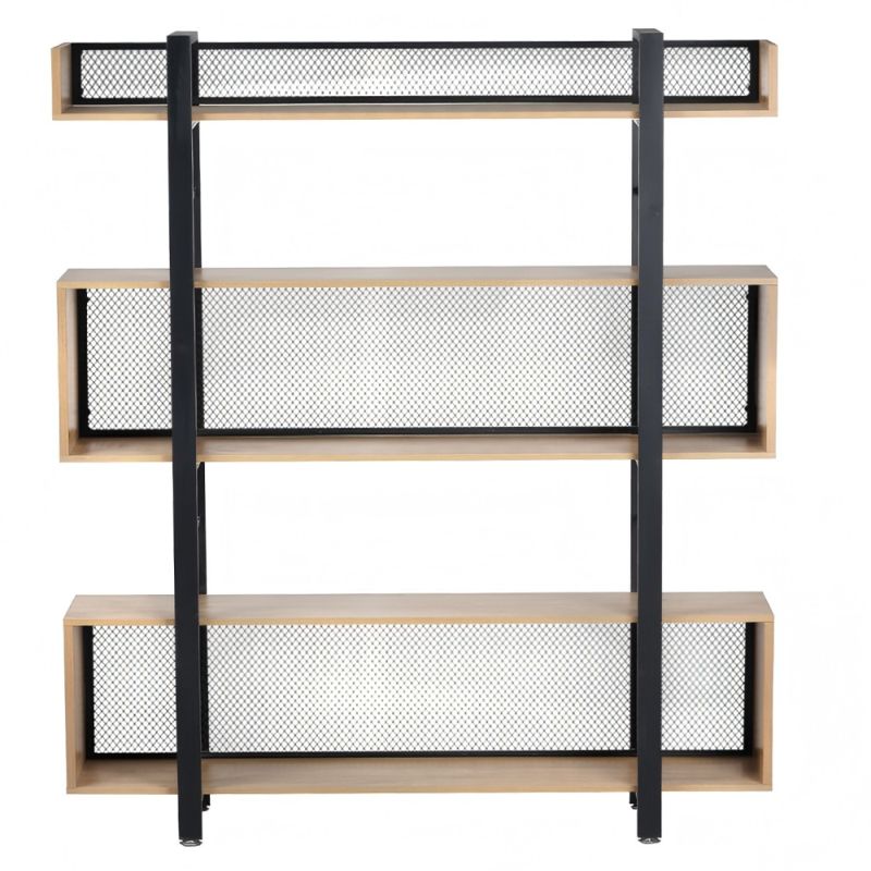 Regál, 160cm, 3-policový, dub, čierny, KILIS NEW TYP 4