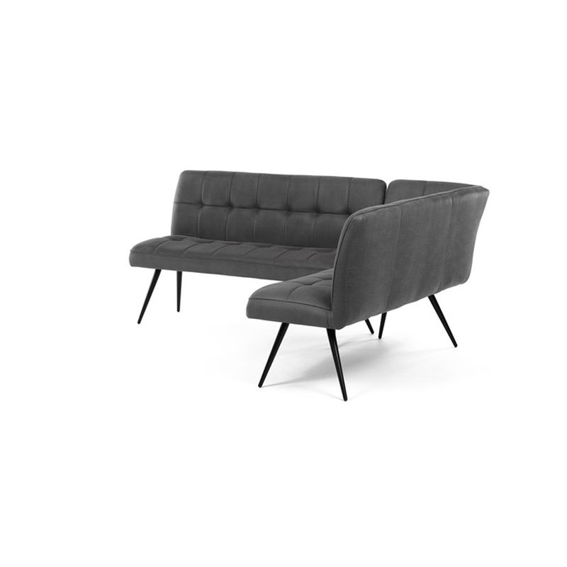 Jedálenská lavica rohová, sivá, látka, DCL-D1950 GREY3