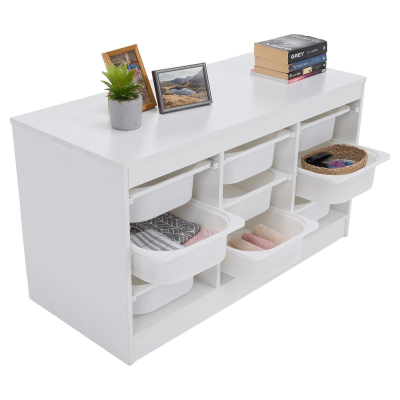 Organizér, s úložnými boxami, 99cm, biely, TRIMAL