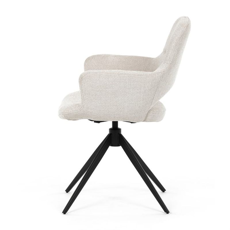 Jedálenská stolička, otočná, krémová, látka, DCH-D1320 CRM2