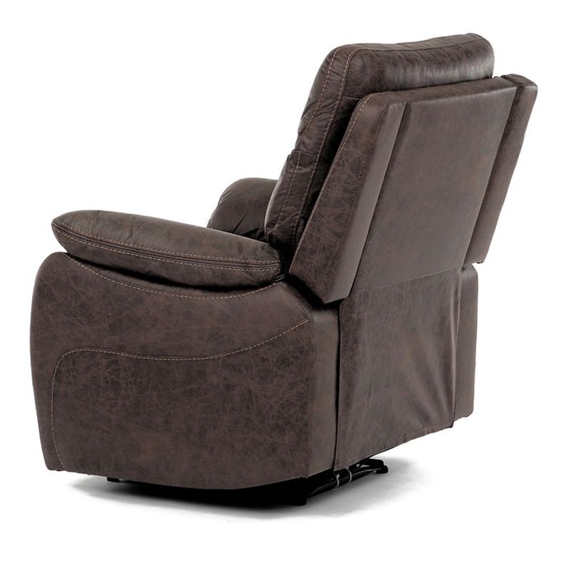 Polohovacie kreslo, elektrické, vintage, látka, hnedá, 150 kg, TV-4094 BR3