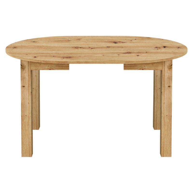 Jedálenský stôl, okrúhly, 103cm, rozkladací, DTD, dub artisan, HARRY