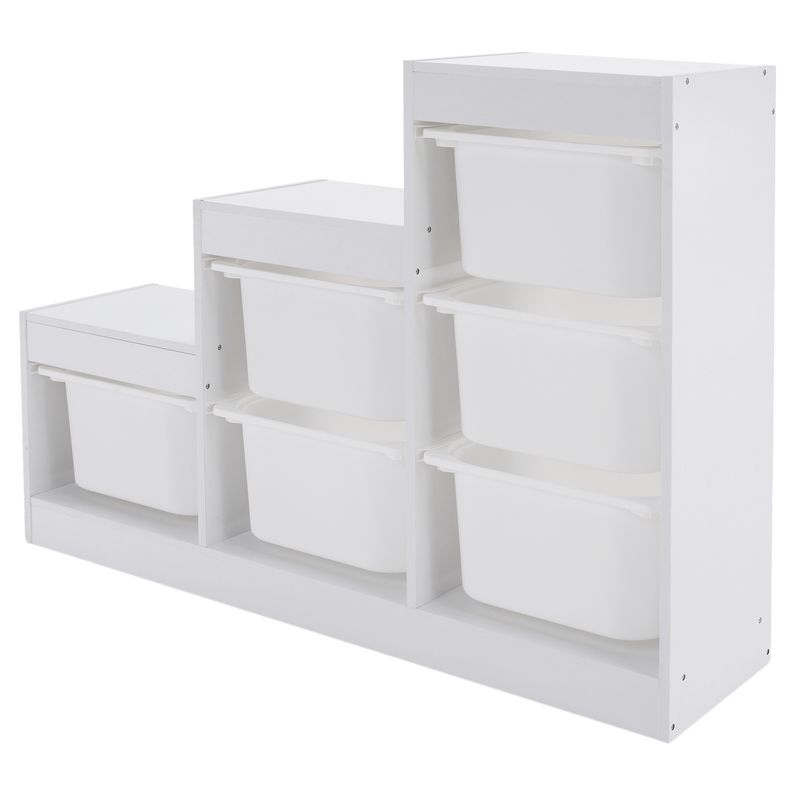 Regál pyramída, 122cm, biela, TRINIS