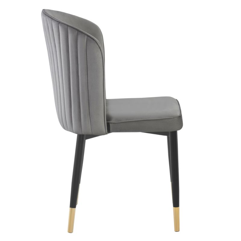 Jedálenská stolička, sivá Velvet látka, nohy kov čierny, UDAJA