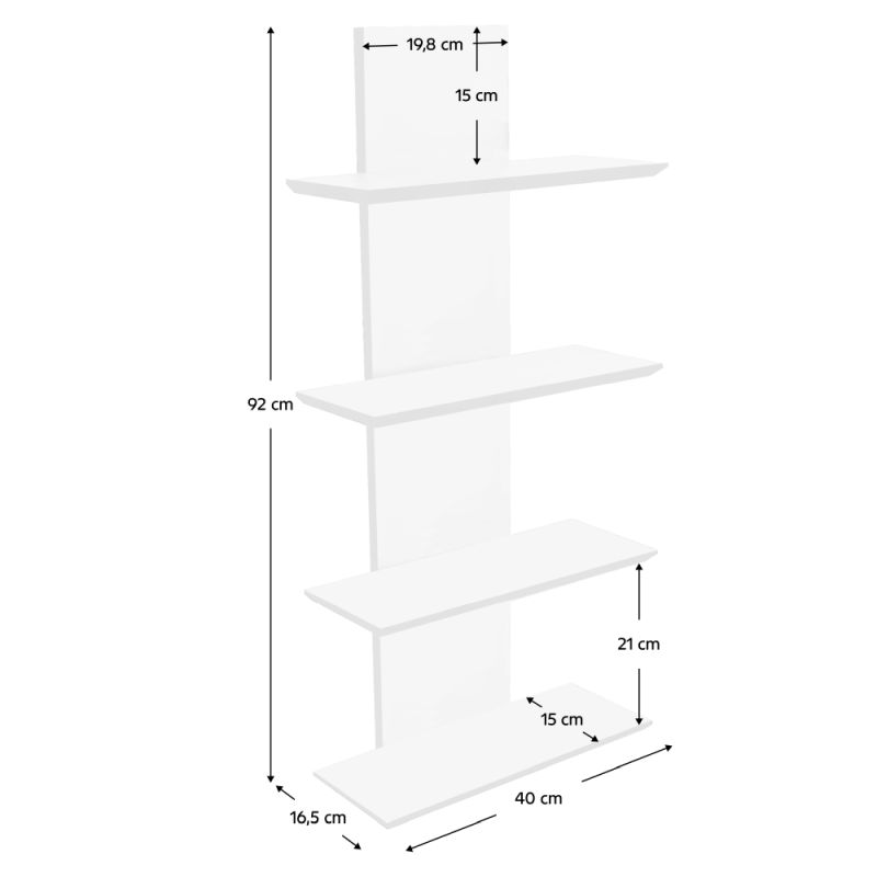 Polica závesná, 40cm, biela, ROBUS