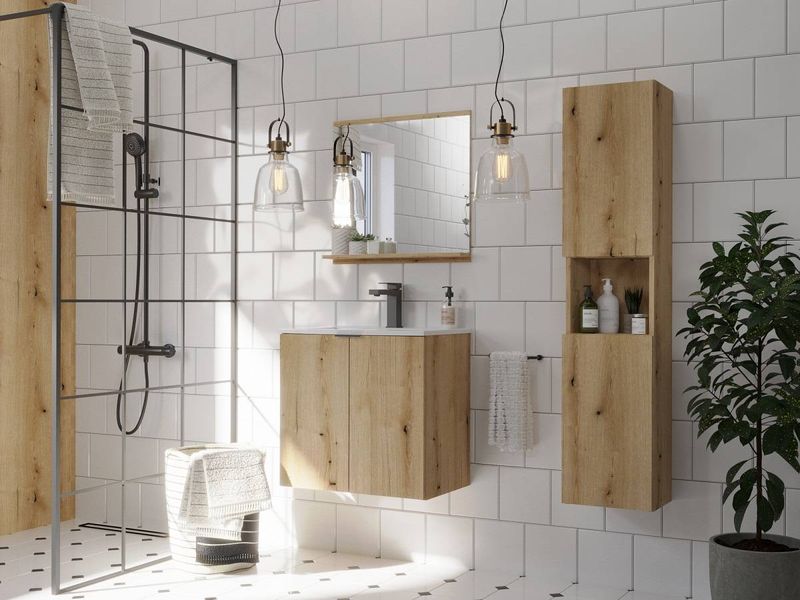 Skrinka pod umývadlo, 80cm, dub coast evoke, NOVA OAK 82-80-2D