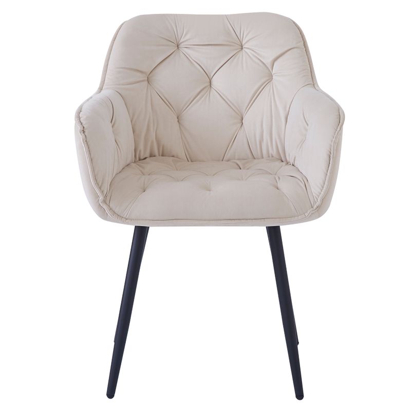 Dizajnové kreslo, béžová Velvet látka, nohy kov čierny, FEDRIS NEW