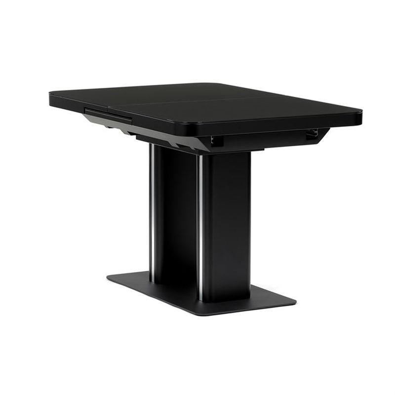 Jedálenský stôl 120-160x80cm, rozkladací, MDF, čierny, HT-D1926 BK