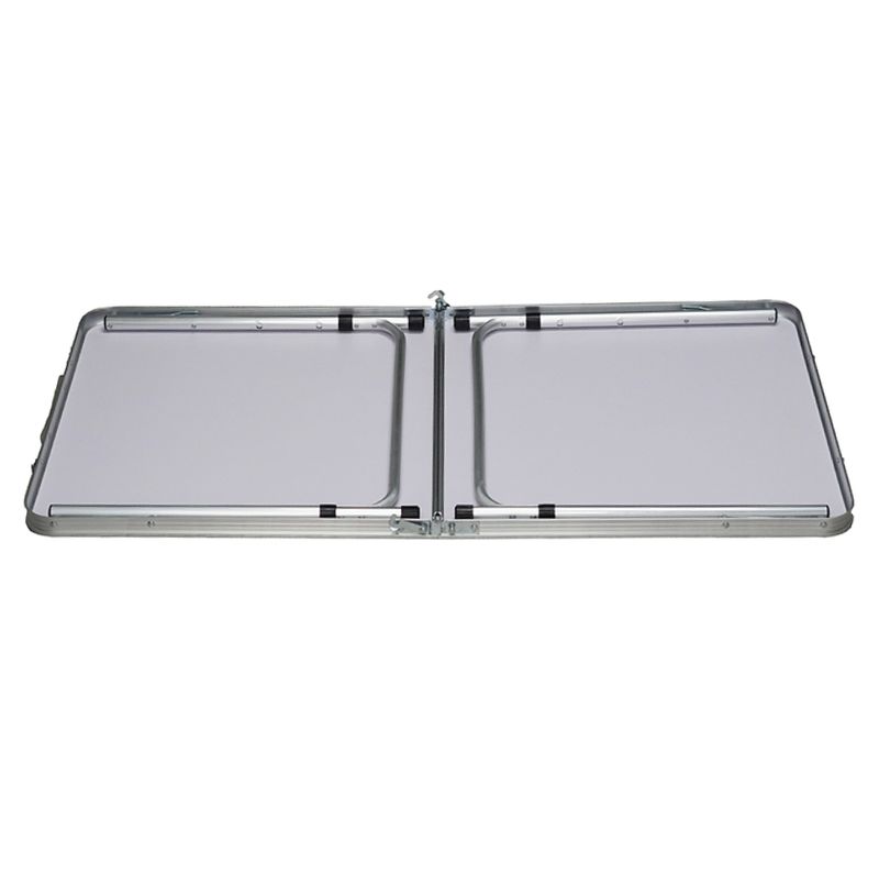 Skladací, kempingový stôl, 120x60cm, hliník,MDF sivá, KEPI TYP 1