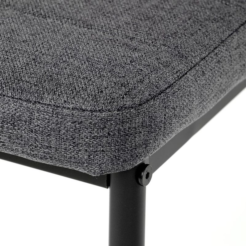 Jedálenský set 1+4, 130x70cm, keramika, biely, látka sivá, ASE-1004 GREY2