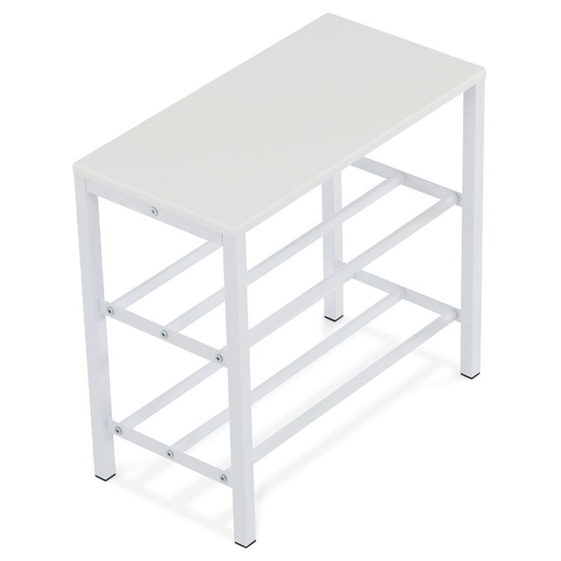 Botník, 50cm, kovový, biely, MDF doska, 83168-42 WT