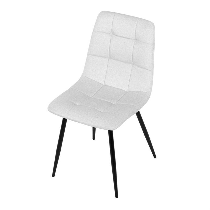 Jedálenský set 1+4, 130x70cm, keramika, biely, látka biela, ASE-1038 WT2