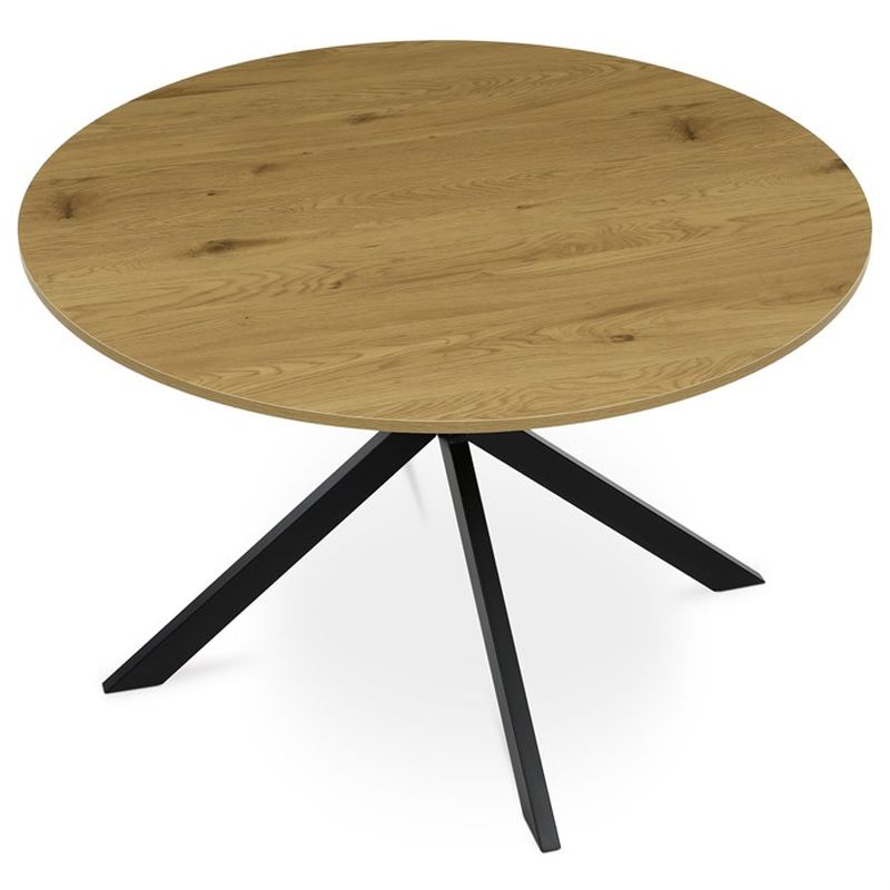 Jedálenský stôl, okrúhly, 120cm, MDF, kov, divoký dub, HT-F4120 OAK