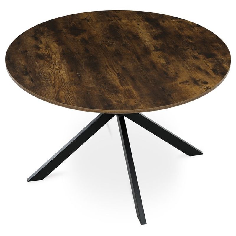 Jedálenský stôl, okrúhly, 120cm, MDF, kov, staré drevo, HT-F4120 OLW