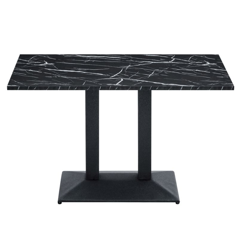 Jedálenský bistro stôl, 120x60cm, DTD, čierny mramor, čierny, RINALDO TYP 2