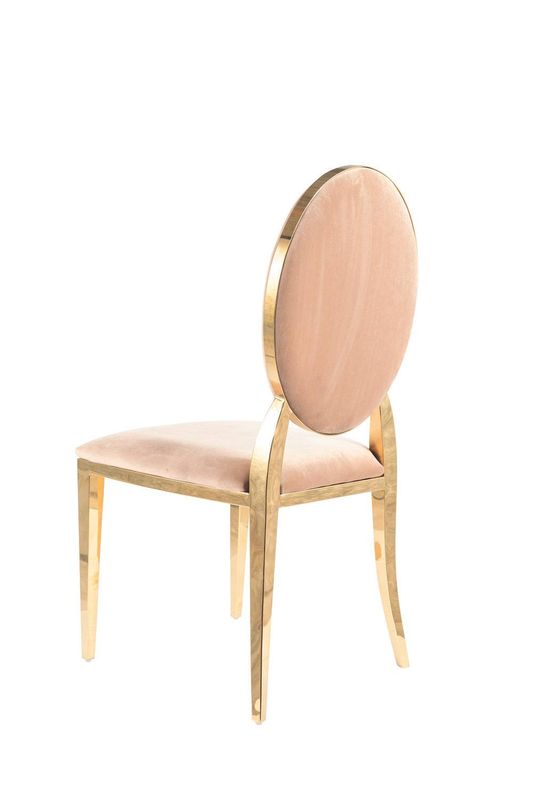 Jedálenská stolička, béžová látka, nohy gold chróm zlatý, KING VELVET