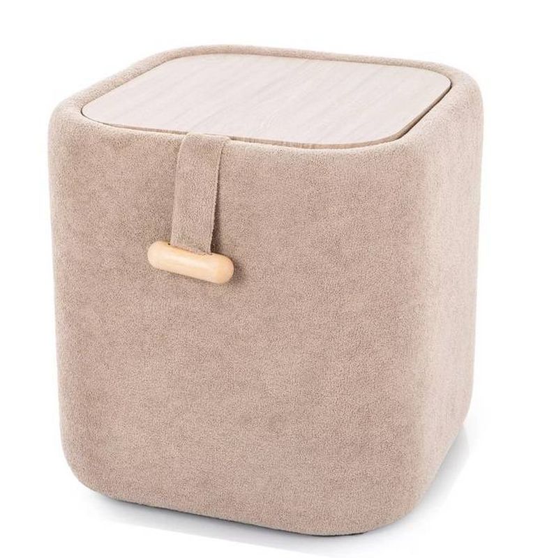 Taburetka, 37cm, tmavobéžová látka, NAP