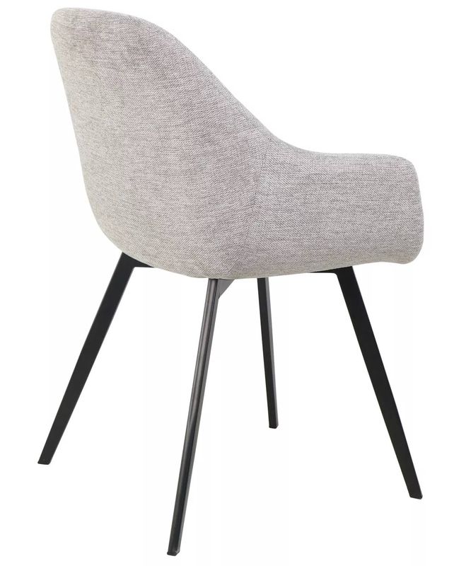 Jedálenská stolička, sivá látka, nohy kov čierny, VINTO BREGO