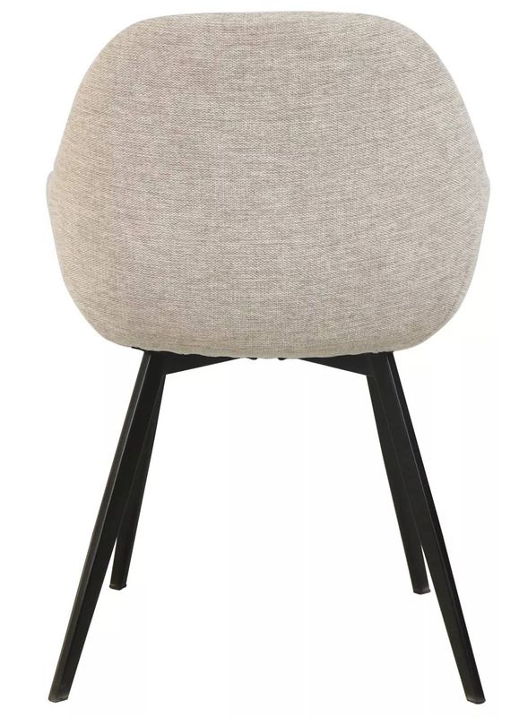 Jedálenská stolička, svetlobéžová látka, nohy kov čierny, VINTO BREGO