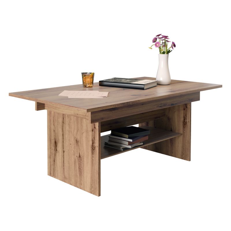 Jedálenský a konferenčný stôl, 120x70cm, rozkladací, DTD, dub artisan, LAVKO NEW