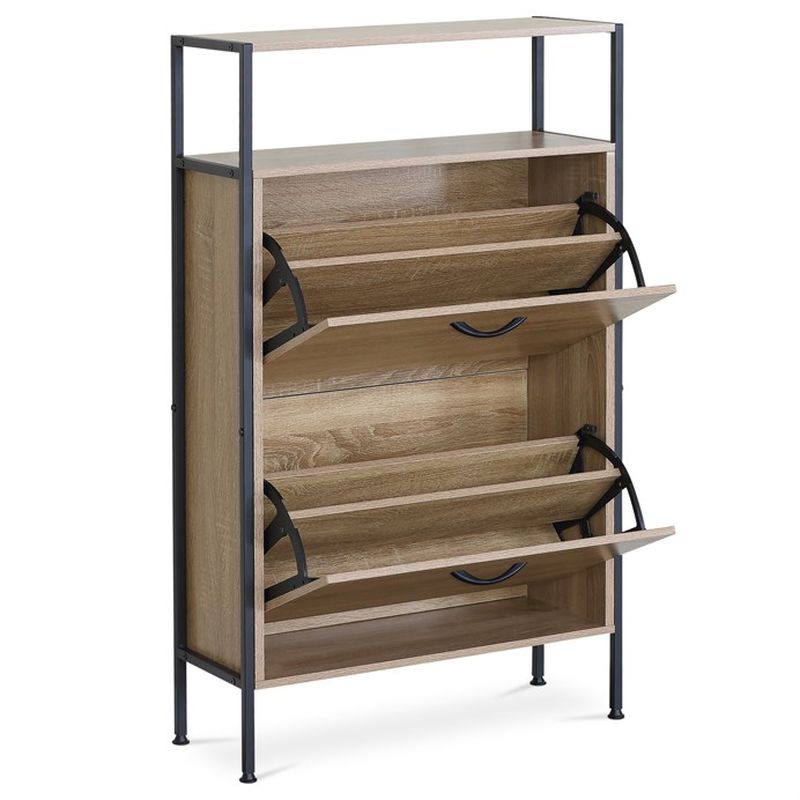 Botník, 63cm, MDF dub, kov, ABO-G1007 OAK