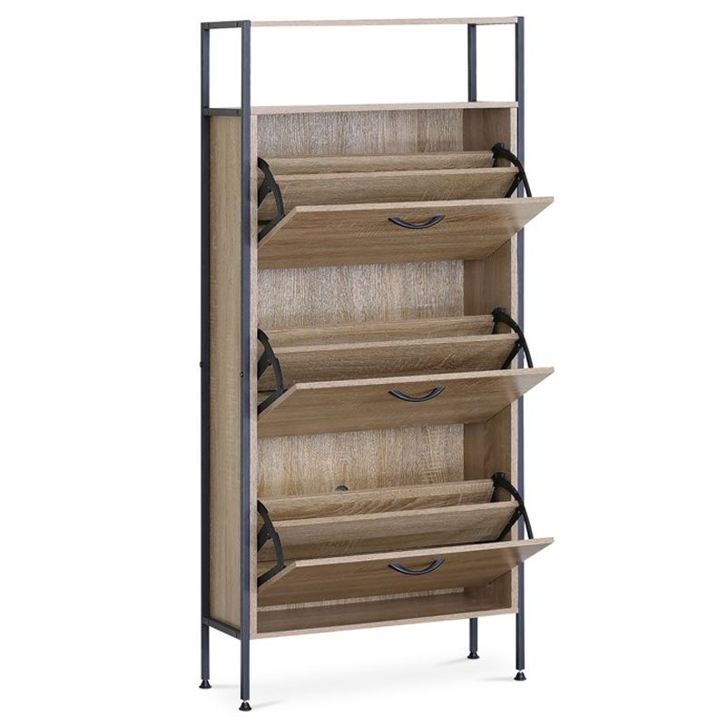 Botník, 63cm, MDF dub, kov, ABO-G1009 OAK