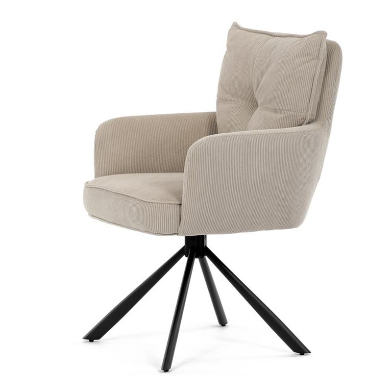 Jedálenská stolička, béžová, manšestrová, látka, HC-X1128 LAN2